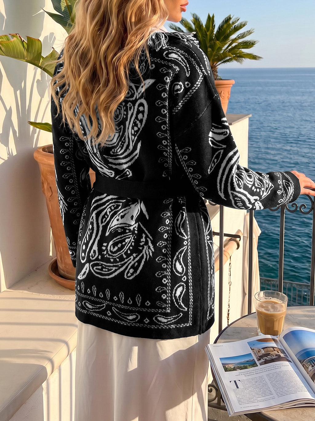 usvara Womens Tassel Knit Cardigan
