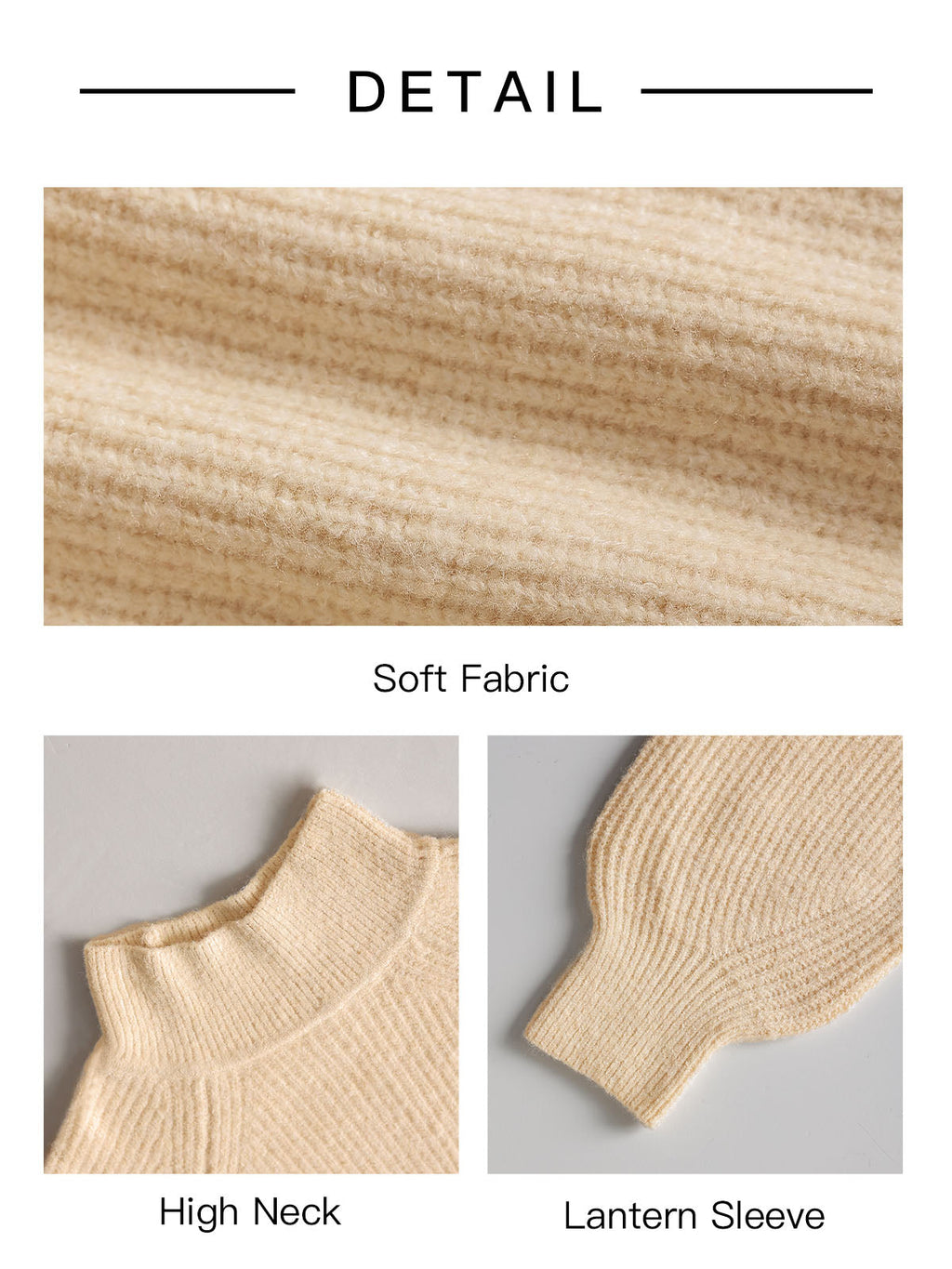 usvara Womens High Neck Oversized Knit Sweater