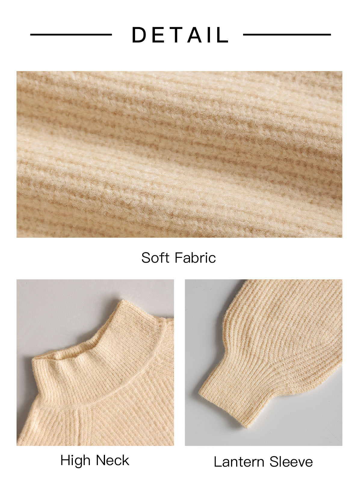 usvara Womens High Neck Oversized Knit Sweater