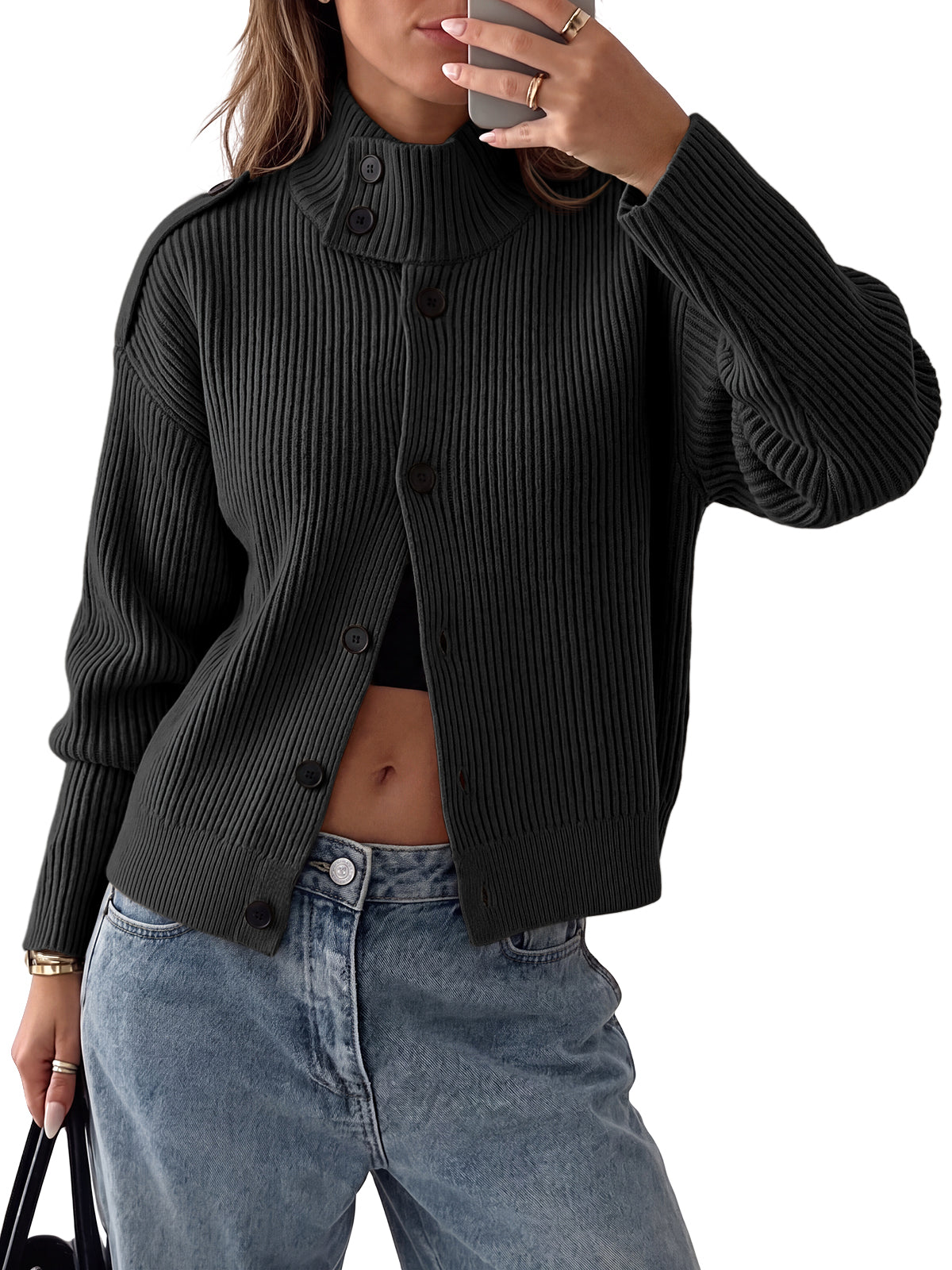 usvara Women's Chunky Knit Cardigan