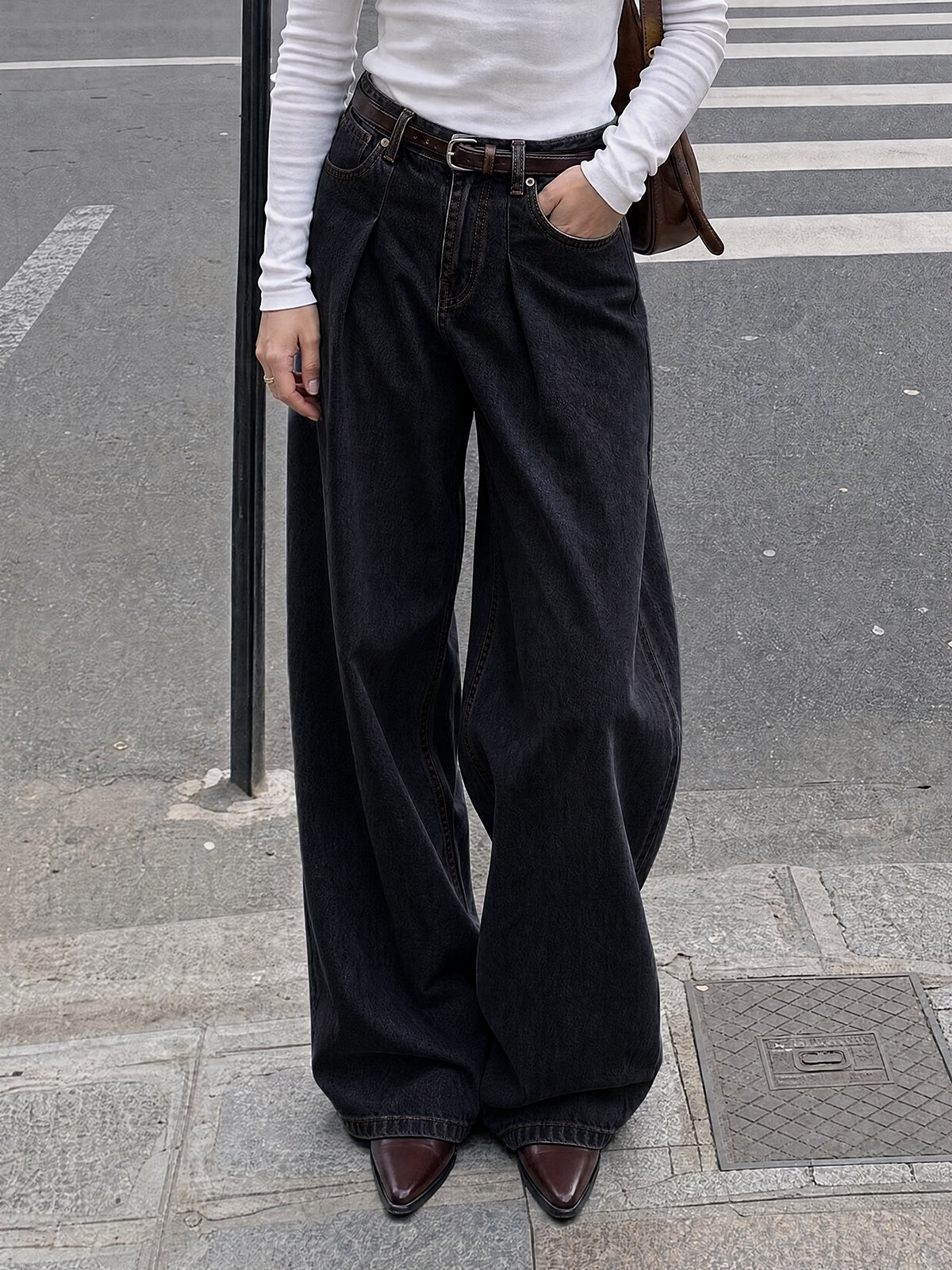 usvara Womens High Waisted Wide Leg Jeans
