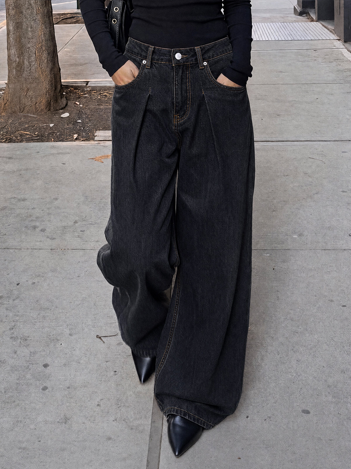 usvara Womens High Waisted Wide Leg Jeans