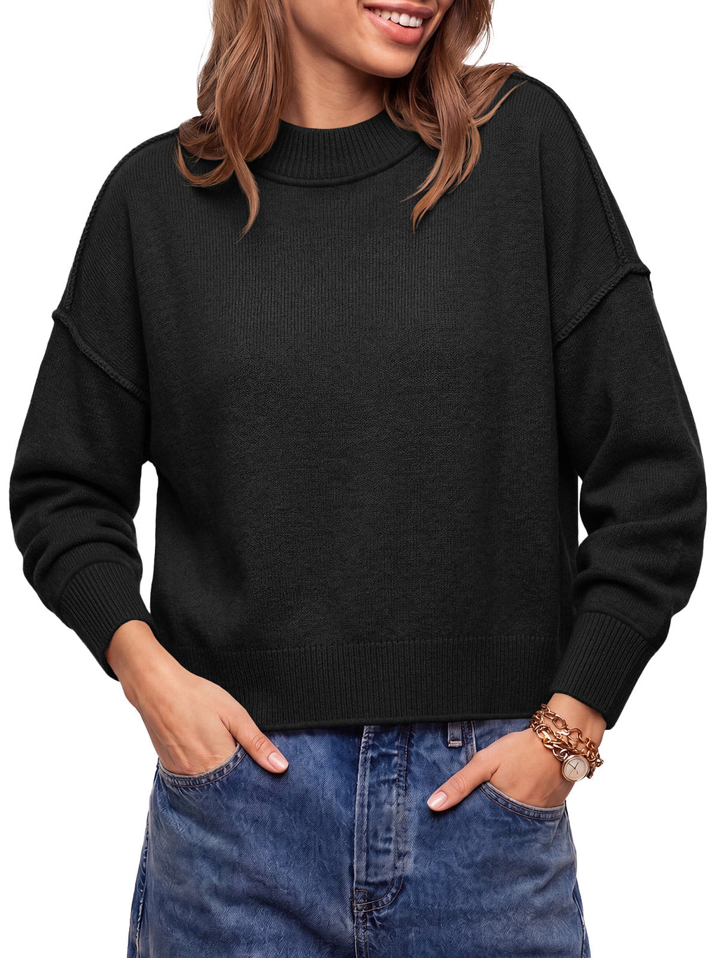 usvara Womens Cropped Knit Tops