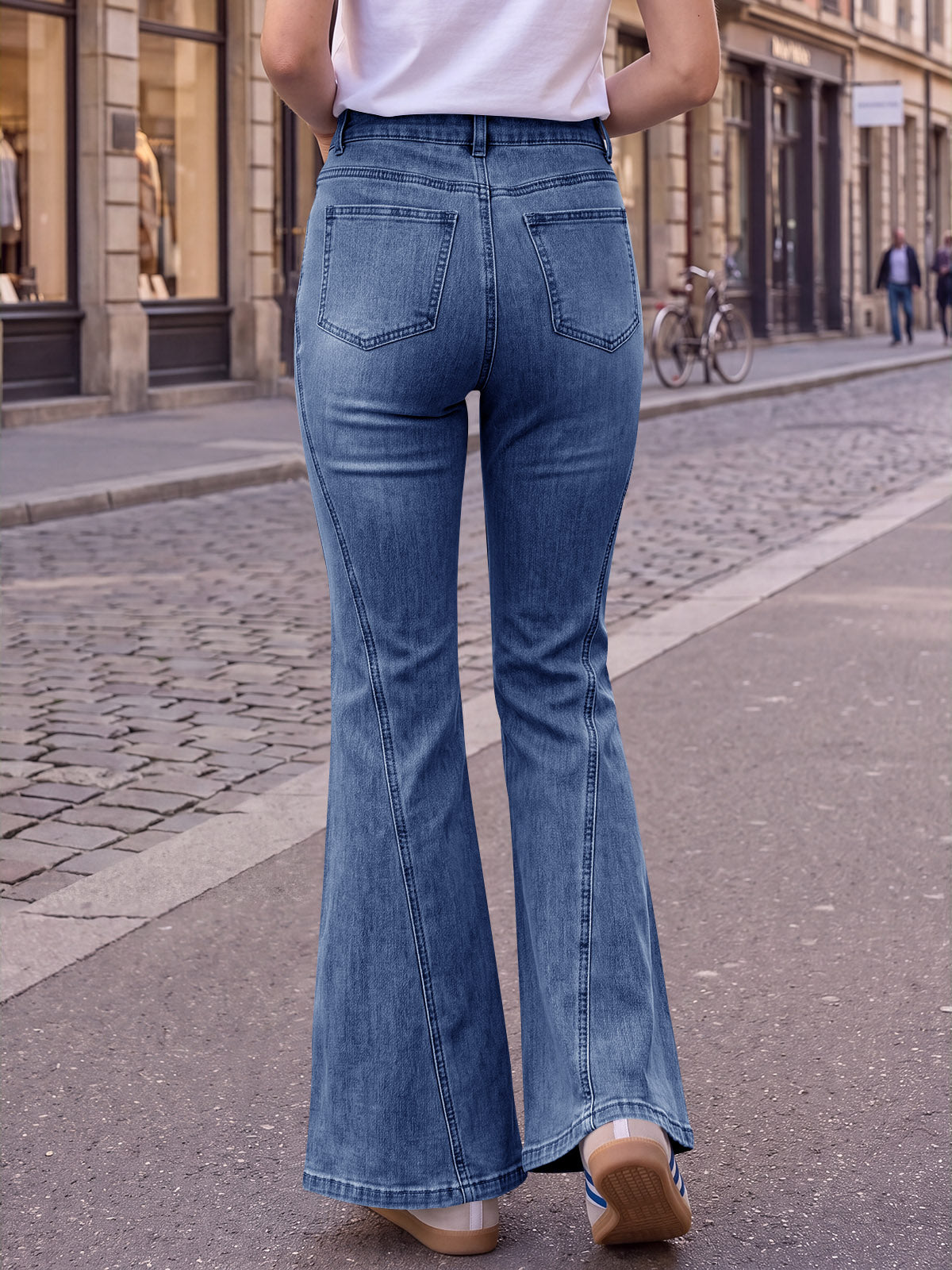 usvara Womens High Waisted Flare Jeans
