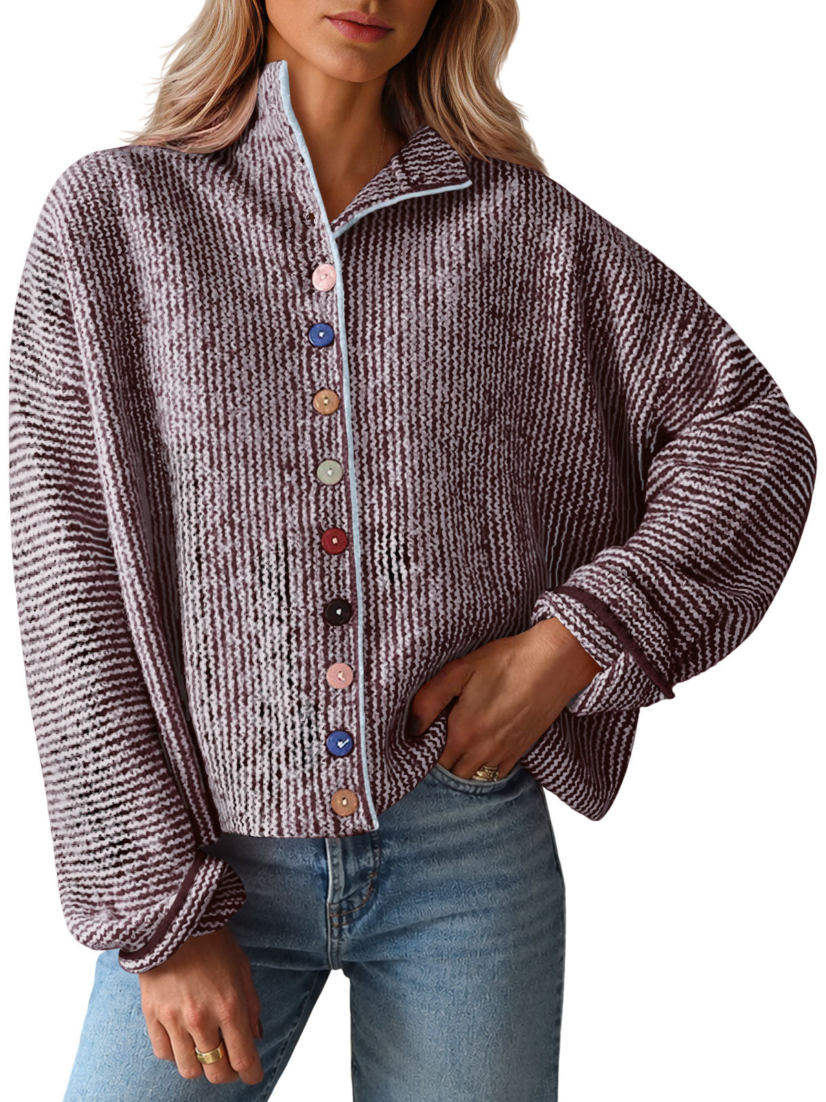 usvara Women Button Up Knit Sweater