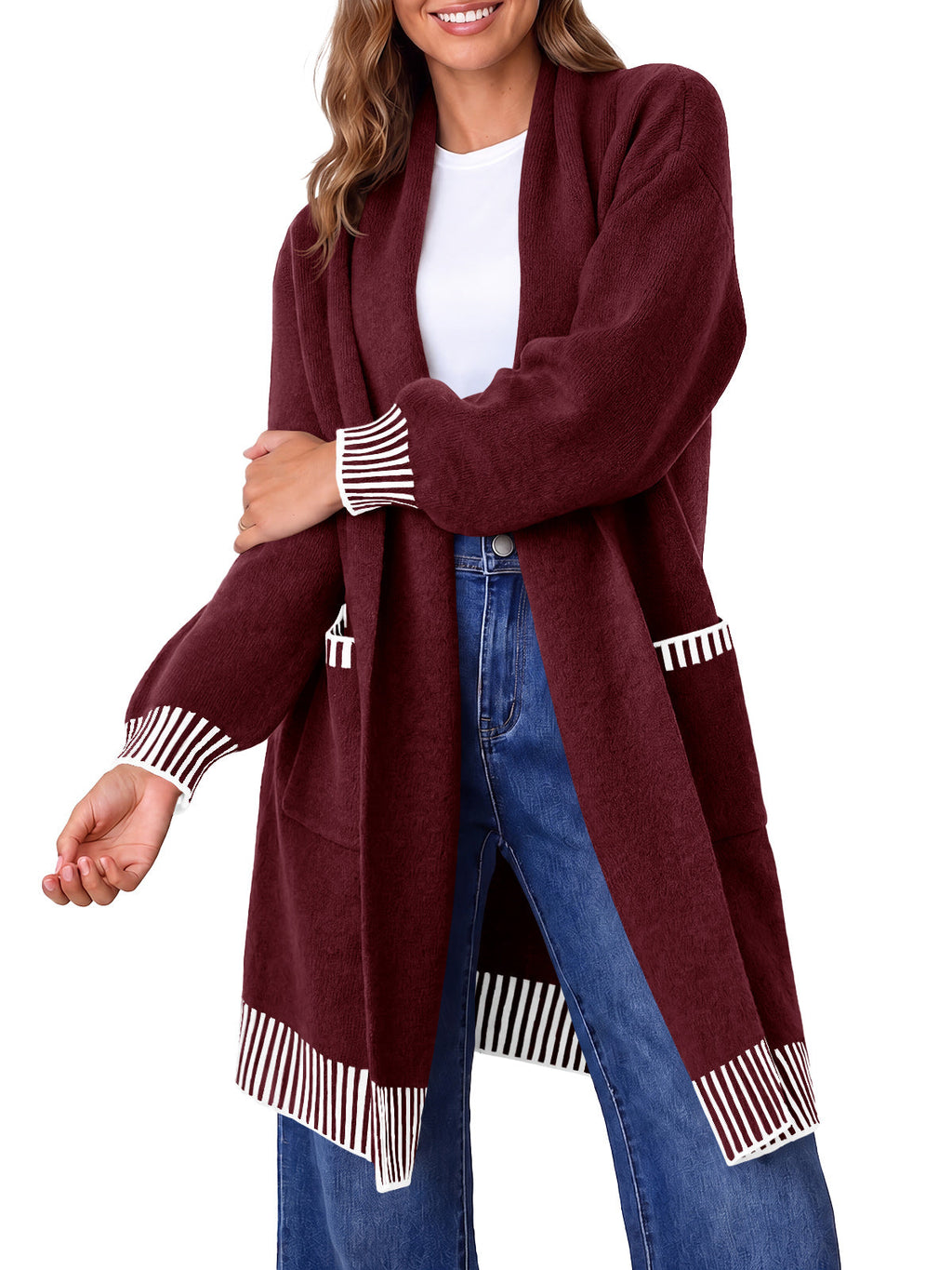 usvara Womens Fall Oversized Cardigan with Pockets