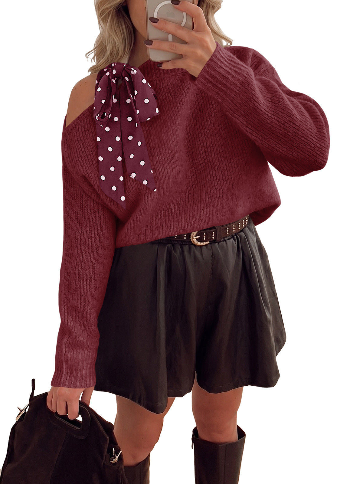 usvara Womens One Shoulder Sweater Tops