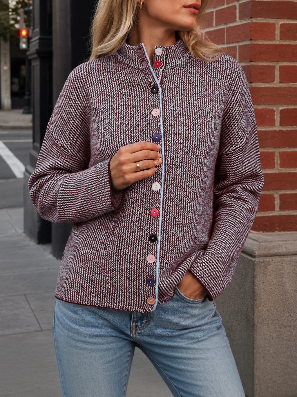 usvara Women Button Up Knit Sweater