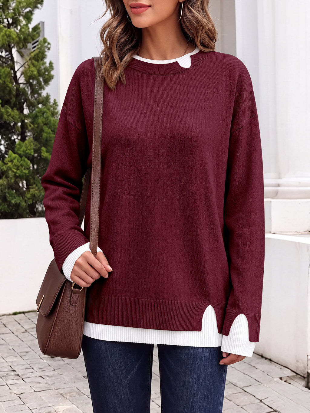 usvara Womens Fall Crewneck Pullover Sweater
