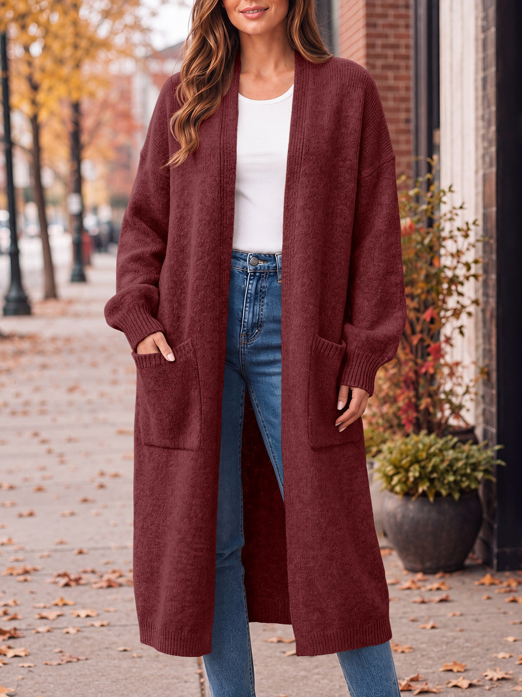usvara Womens Oversized Open Front Cardigan