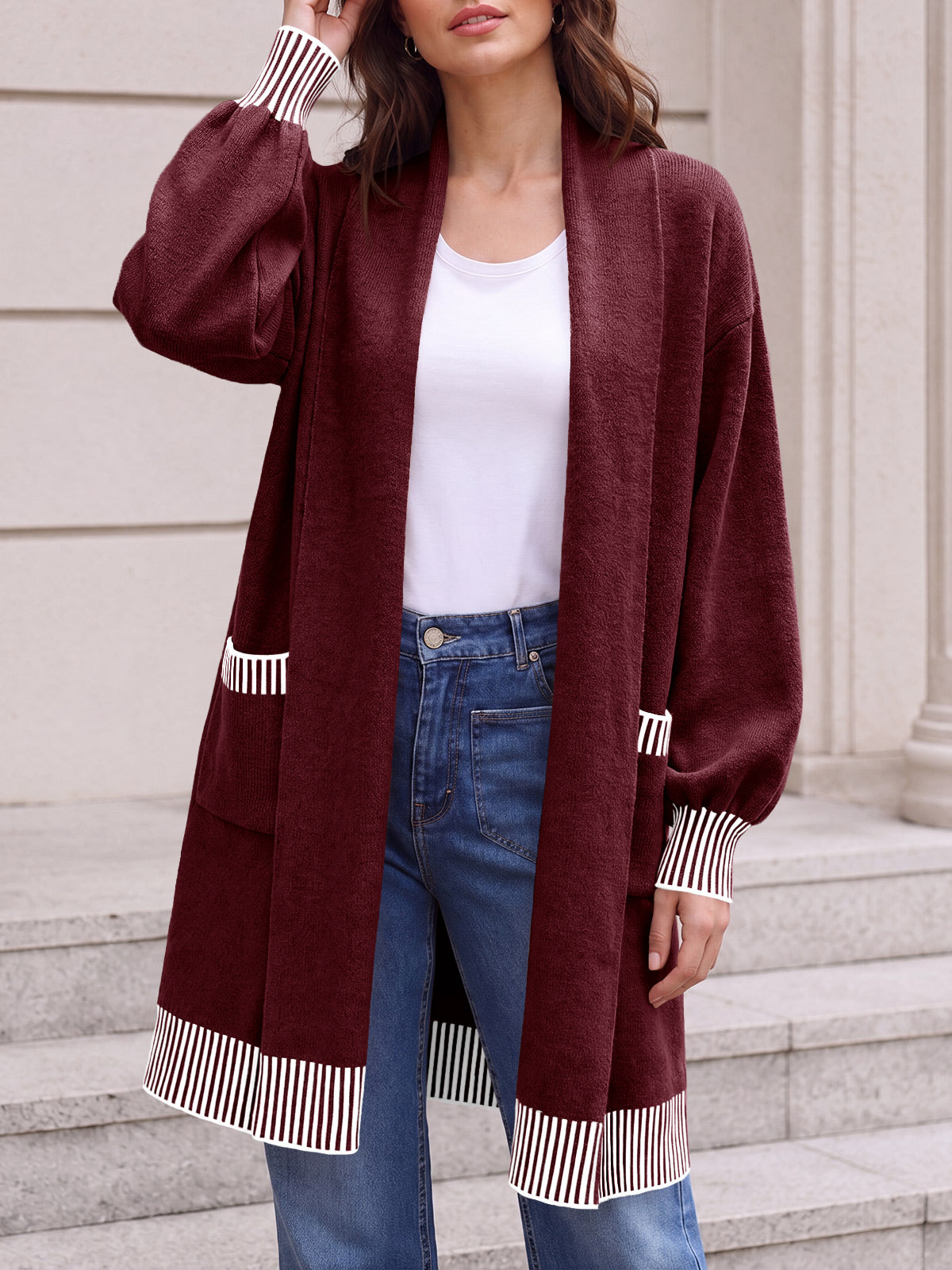 usvara Womens Fall Oversized Cardigan with Pockets