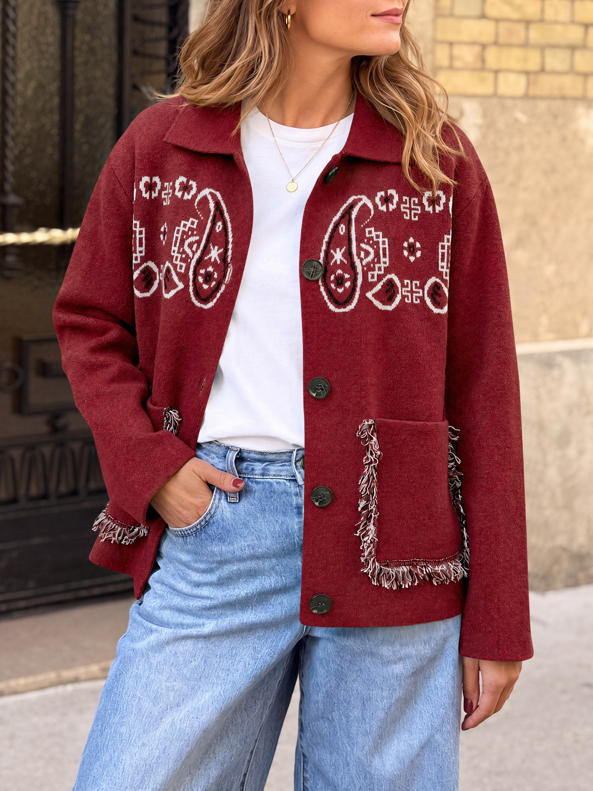 usvara Womens Boho Fringe Cardigan
