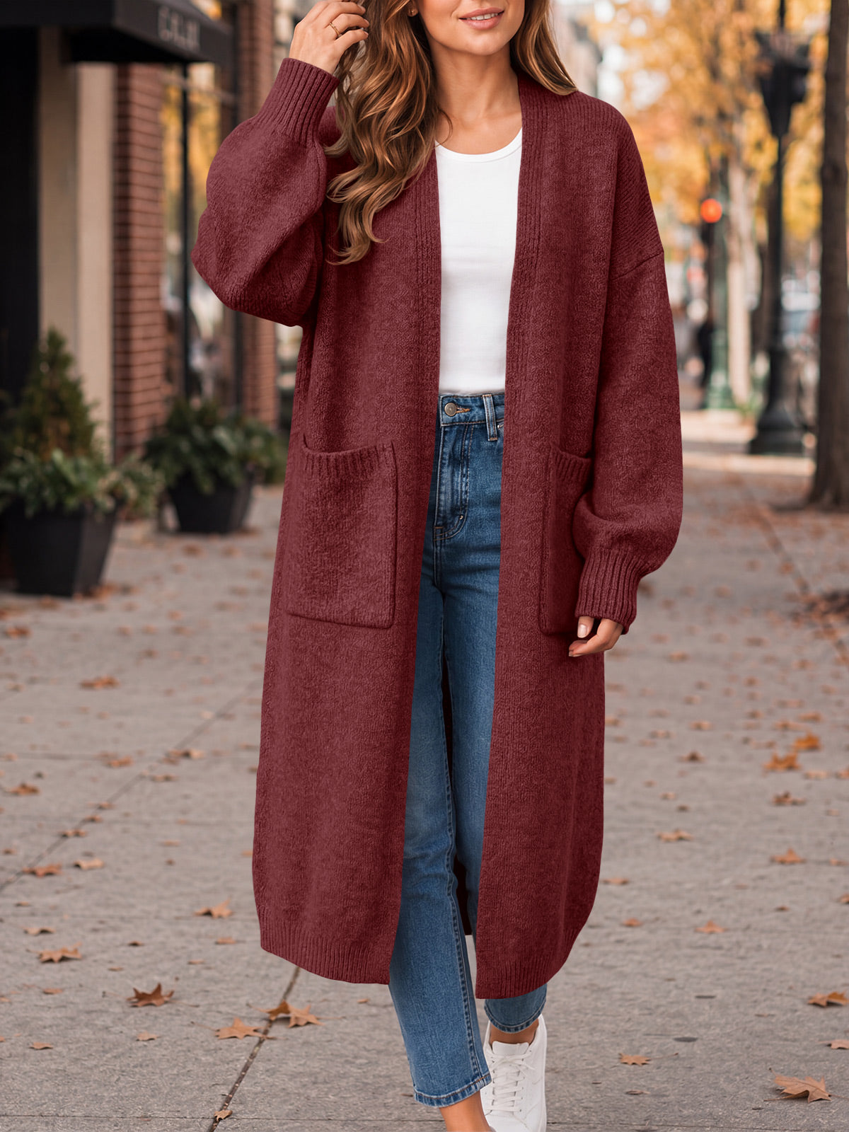 usvara Womens Oversized Open Front Cardigan