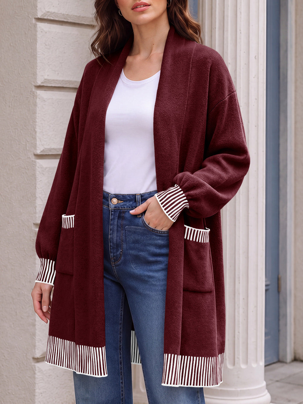 usvara Womens Fall Oversized Cardigan with Pockets