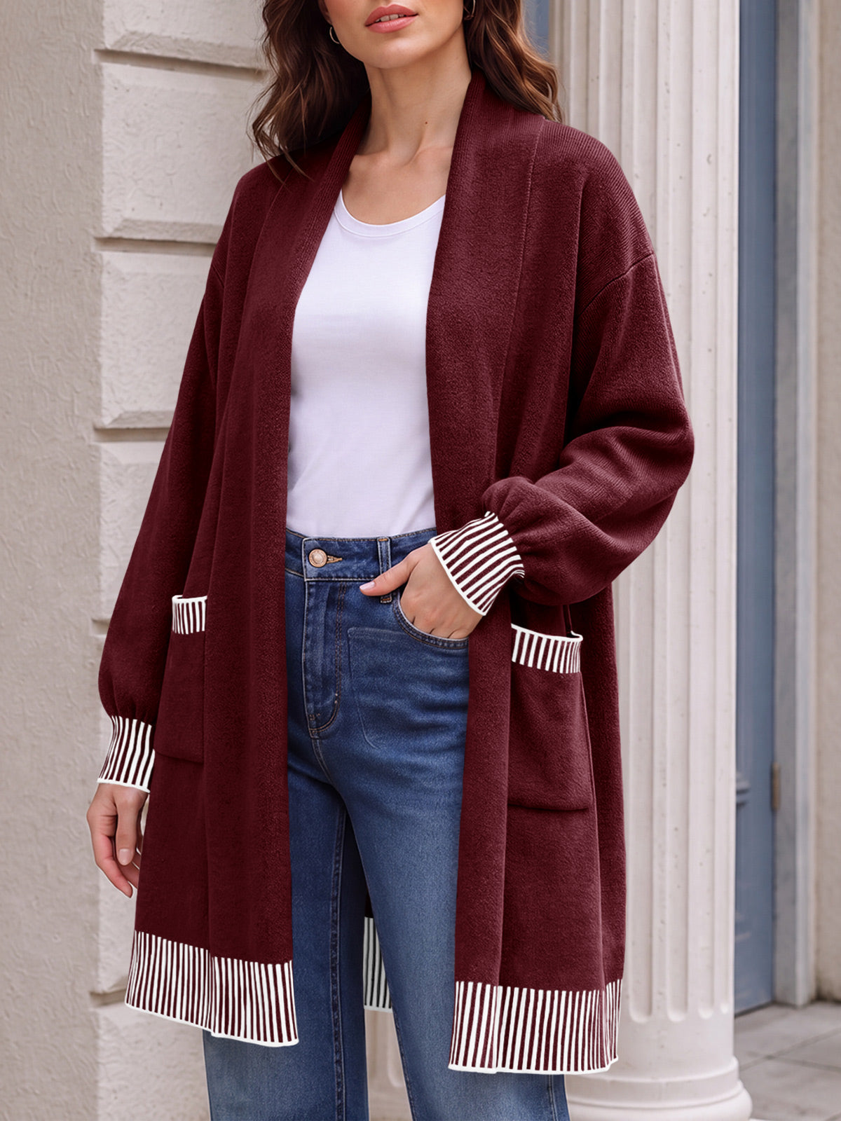 usvara Womens Fall Oversized Cardigan with Pockets
