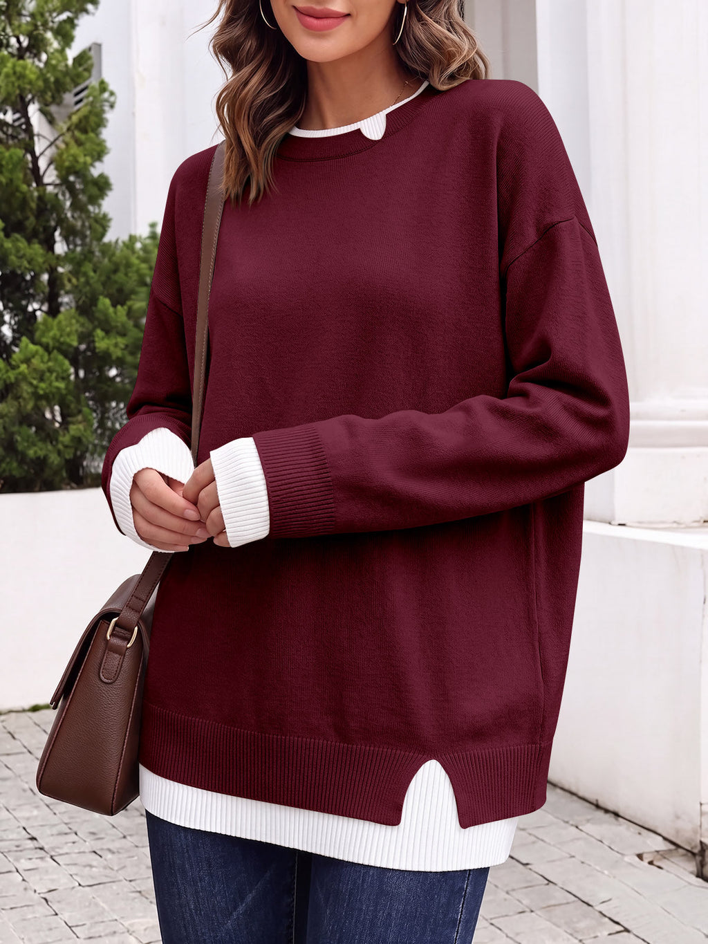 usvara Womens Fall Crewneck Pullover Sweater
