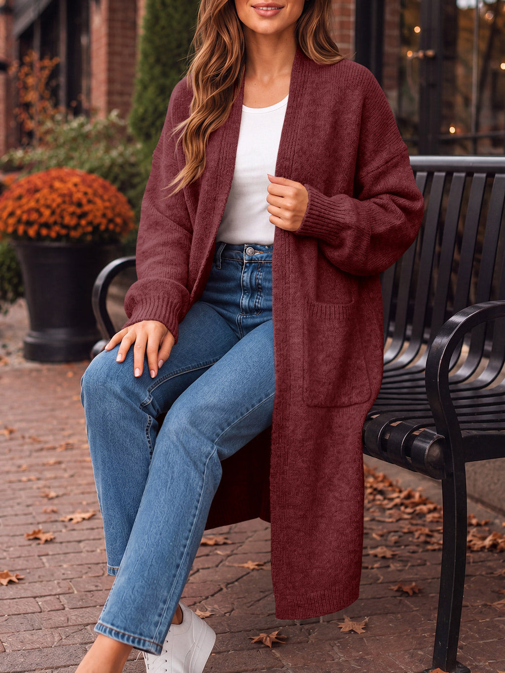 usvara Womens Oversized Open Front Cardigan