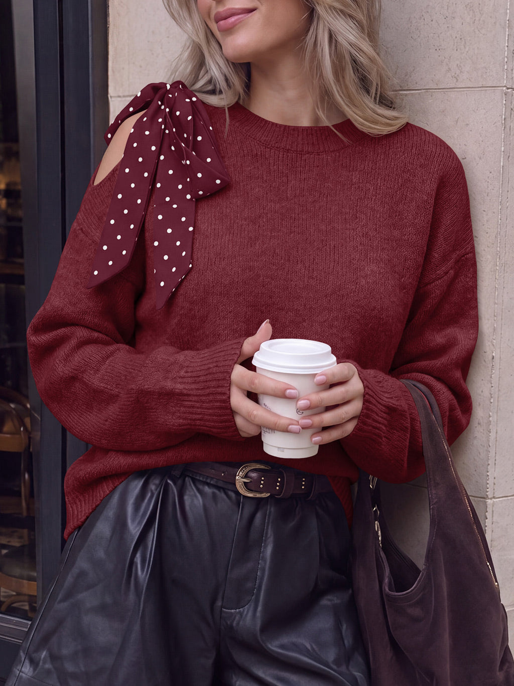 usvara Womens One Shoulder Sweater Tops