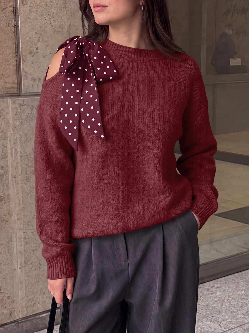 usvara Womens One Shoulder Sweater Tops