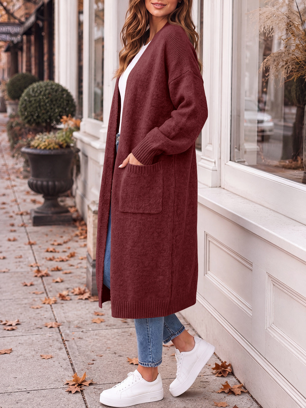 usvara Womens Oversized Open Front Cardigan
