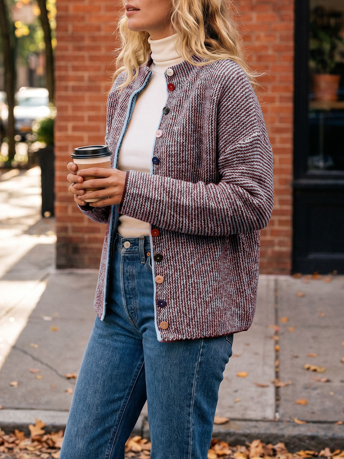 usvara Women Button Up Knit Sweater