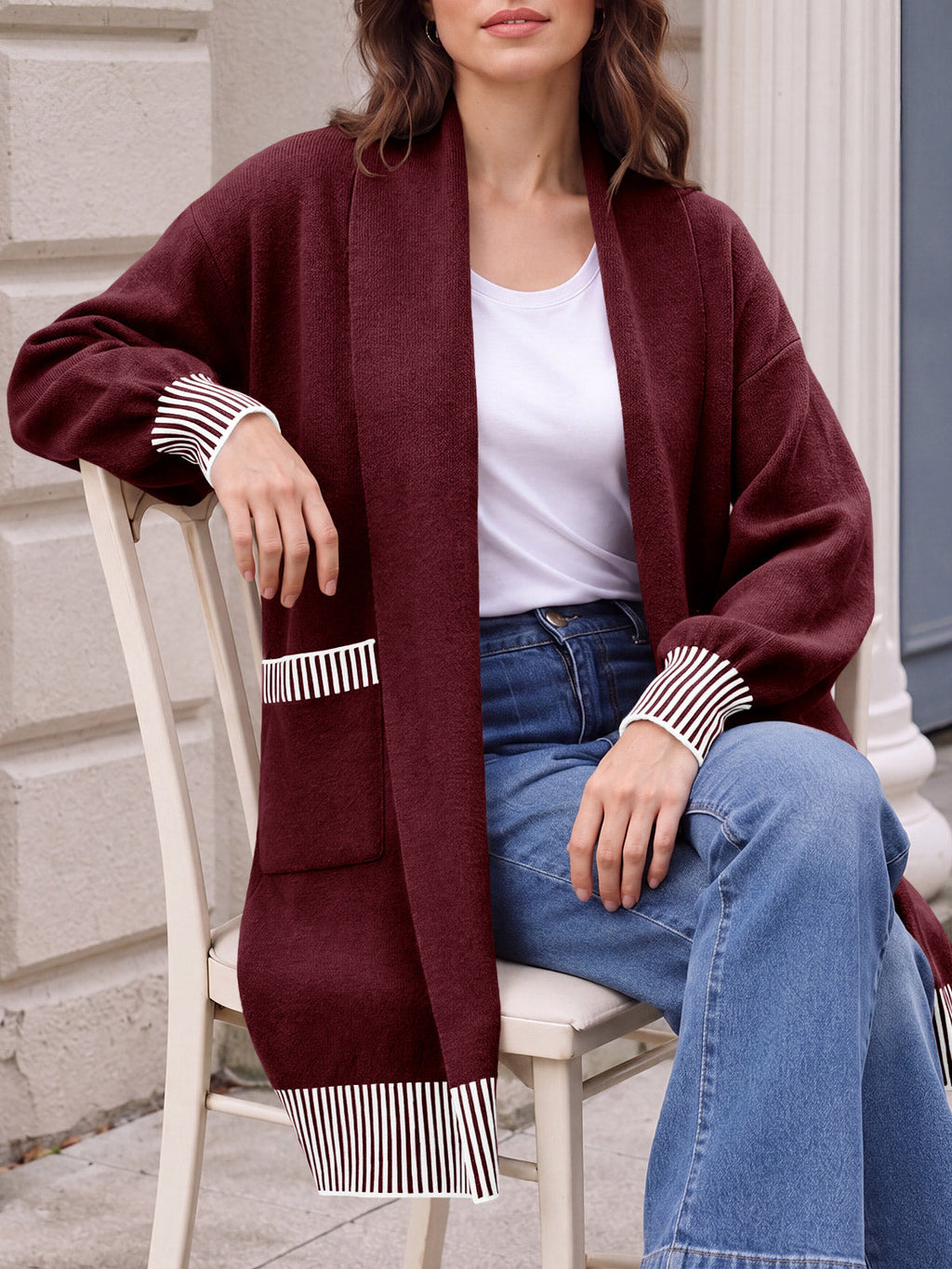 usvara Womens Fall Oversized Cardigan with Pockets