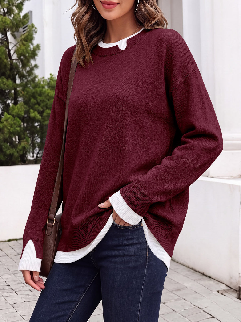 usvara Womens Fall Crewneck Pullover Sweater