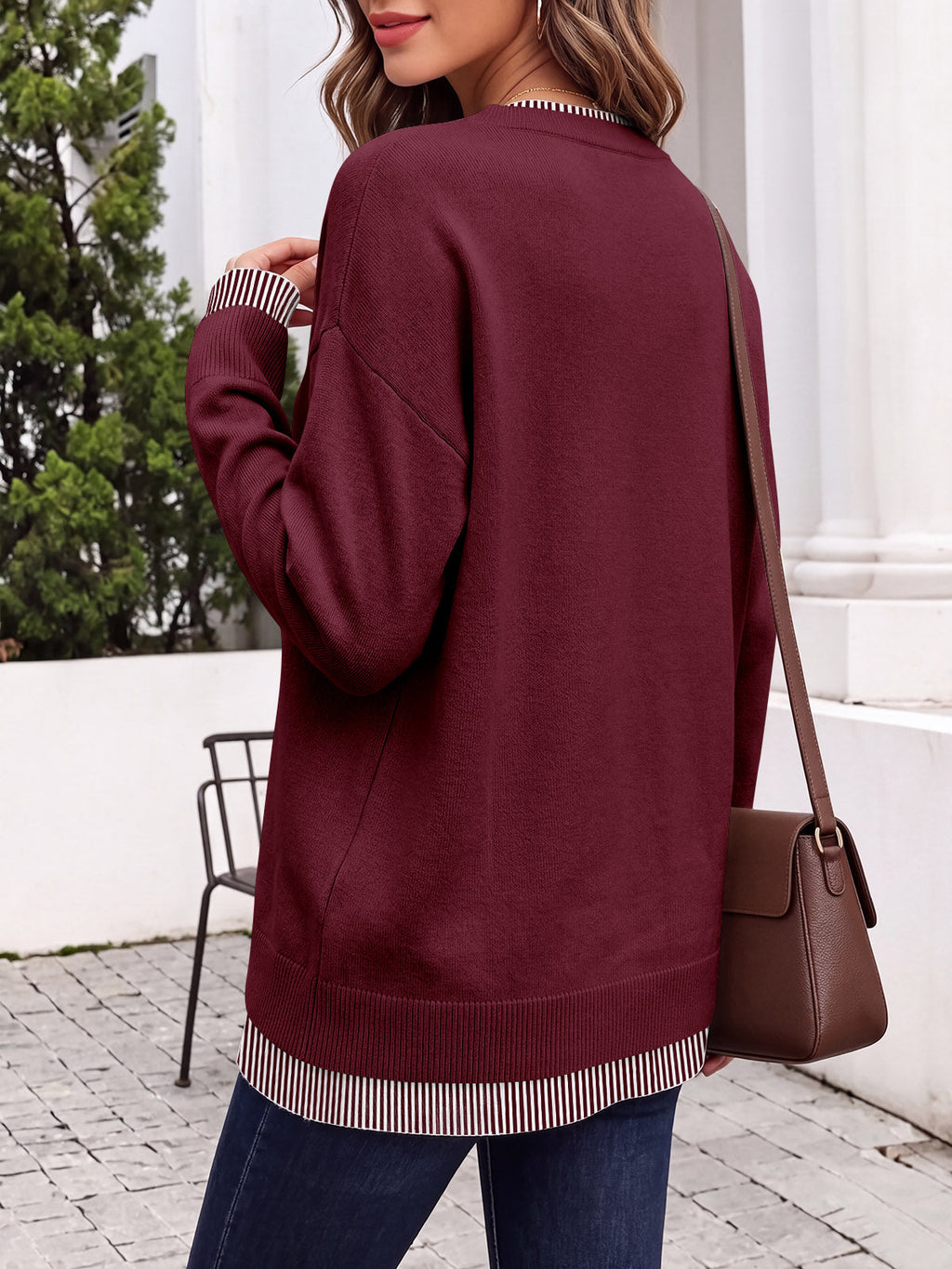 usvara Womens Crewneck Long Sleeve Sweater