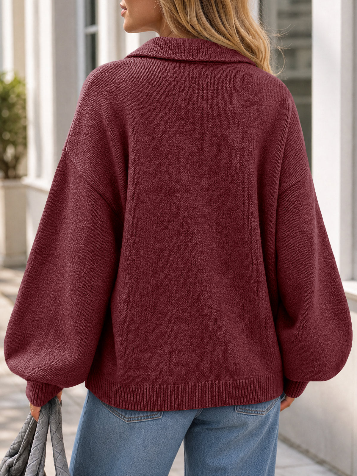 usvara Womens Polo V Neck Sweater