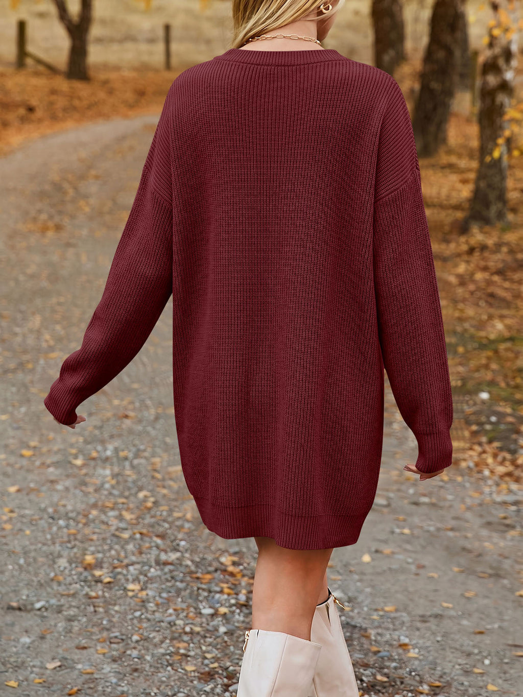 usvara Womens Fall Mini Knit Sweater Dress