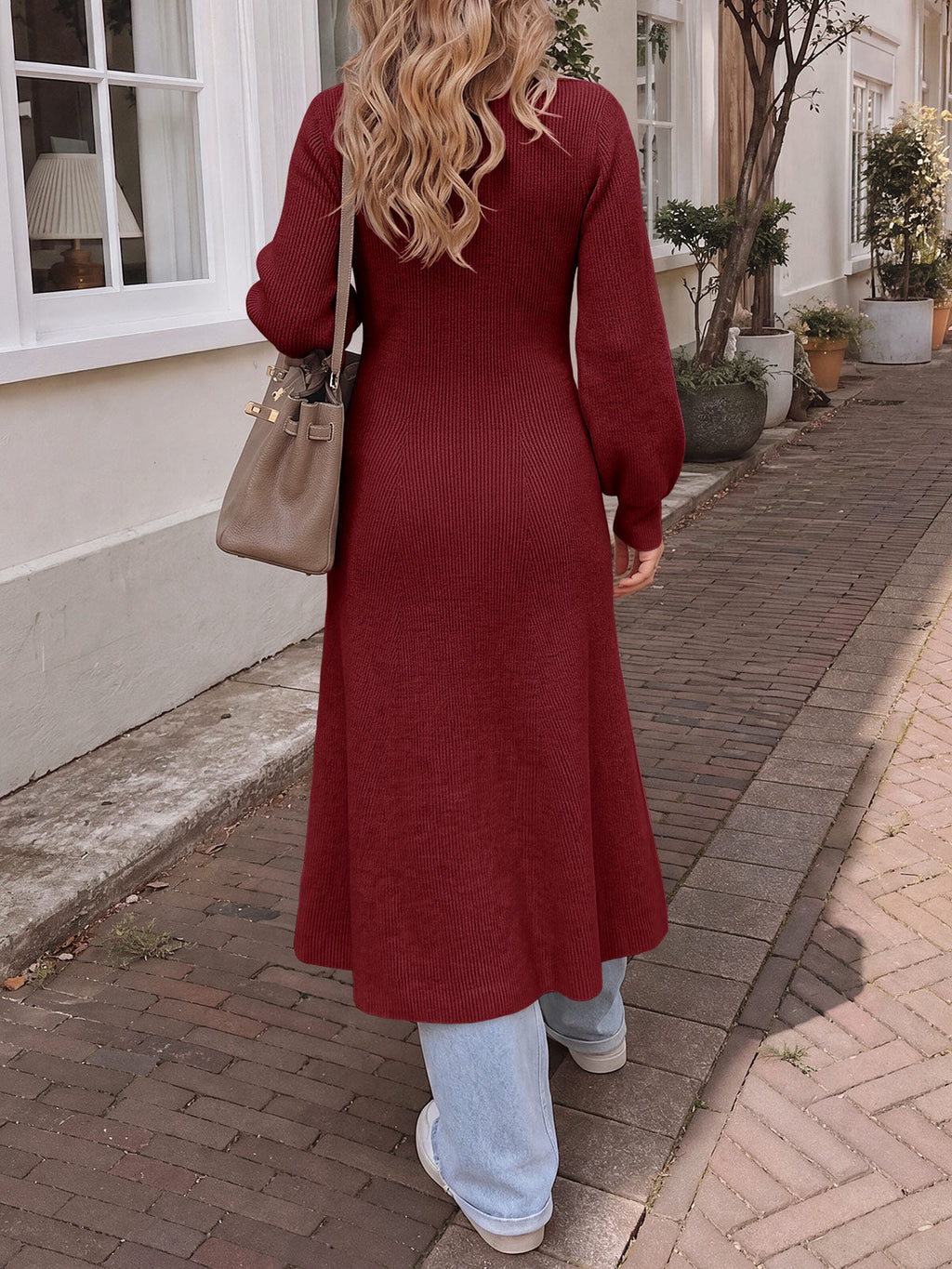 usvara Womens V Neck Sweater Dress