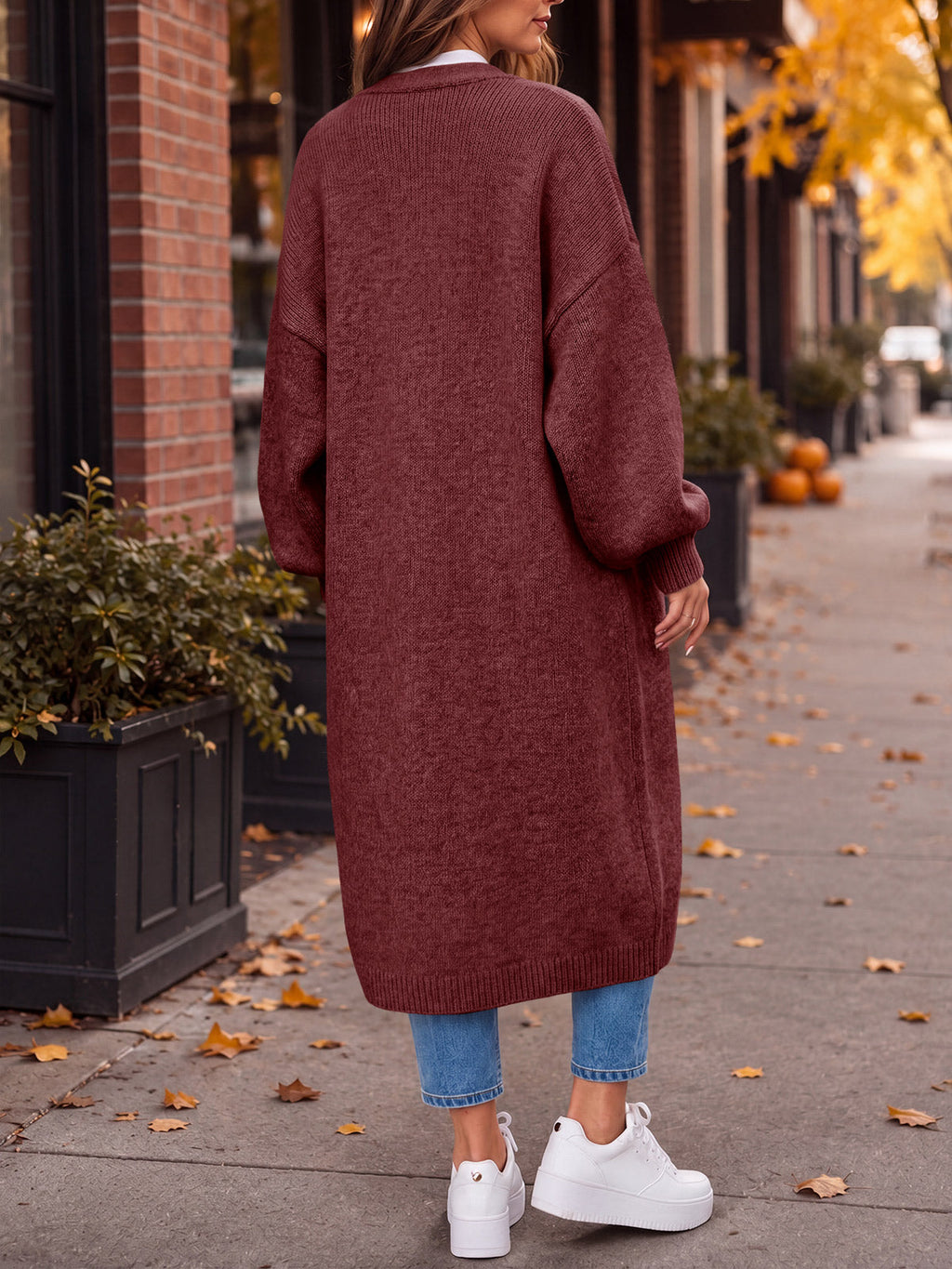 usvara Womens Oversized Open Front Cardigan