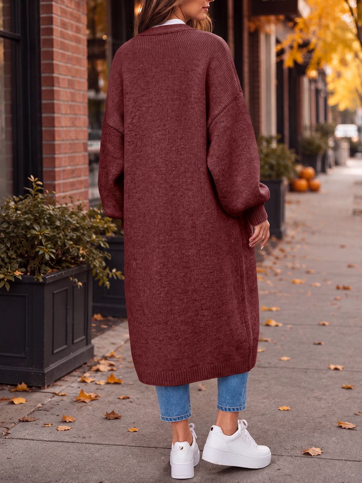 usvara Womens Oversized Open Front Cardigan
