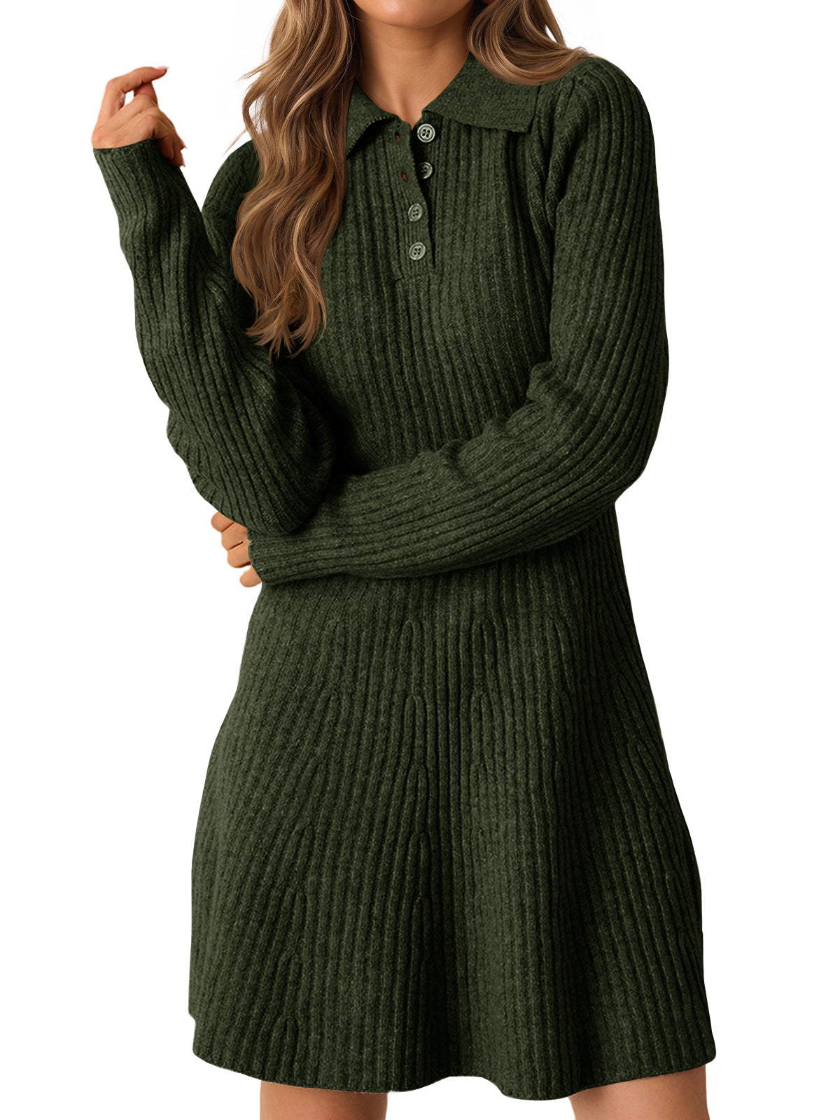 usvara Womens Ribbed Knit Sweater Dress