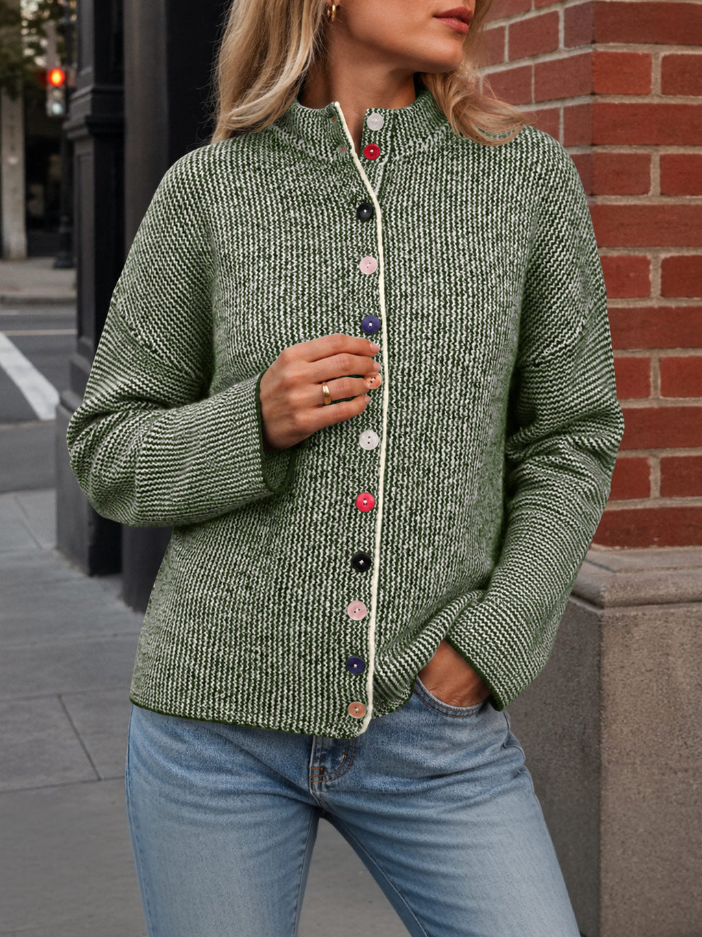 usvara Women Button Up Knit Sweater
