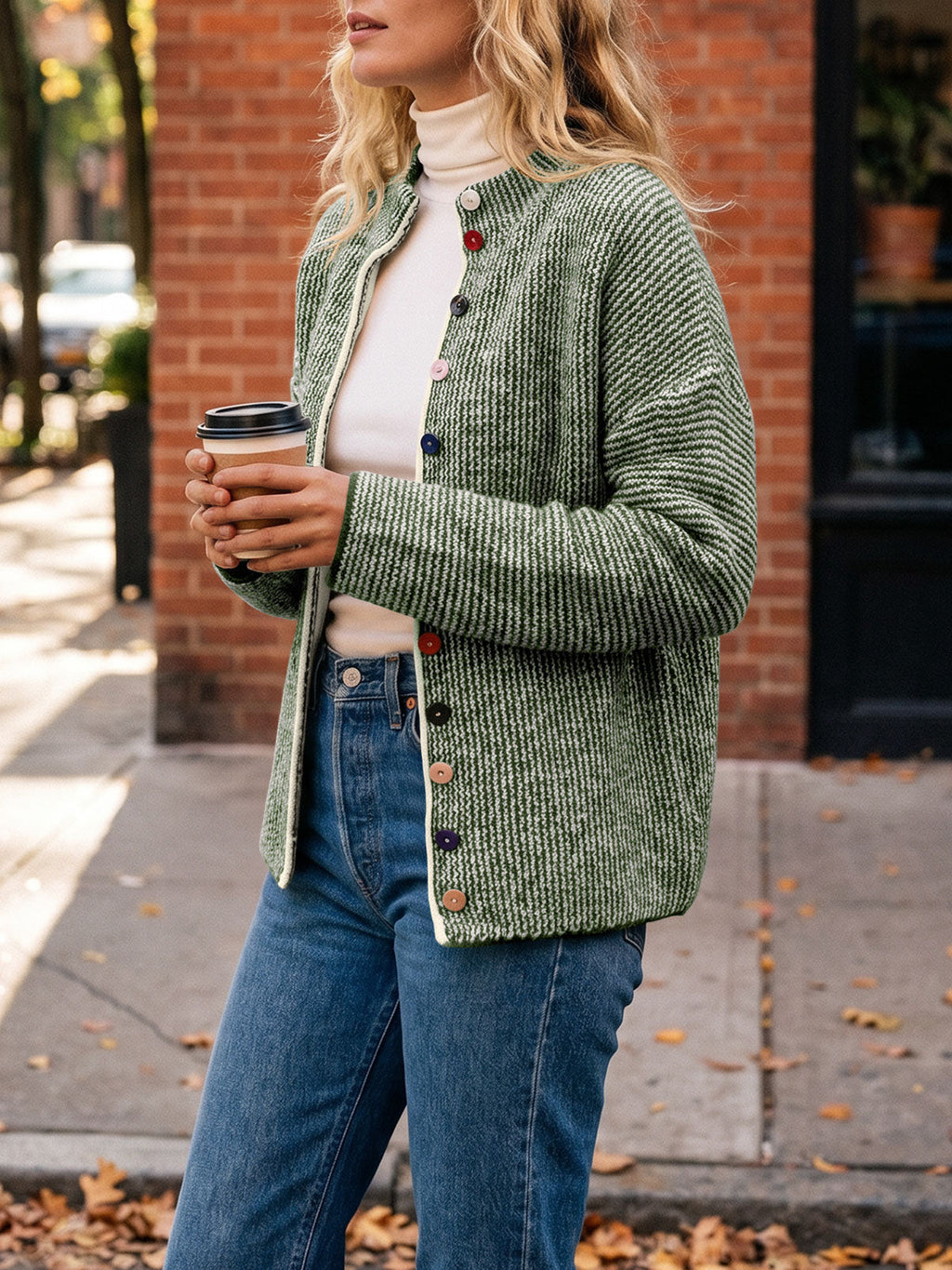 usvara Women Button Up Knit Sweater
