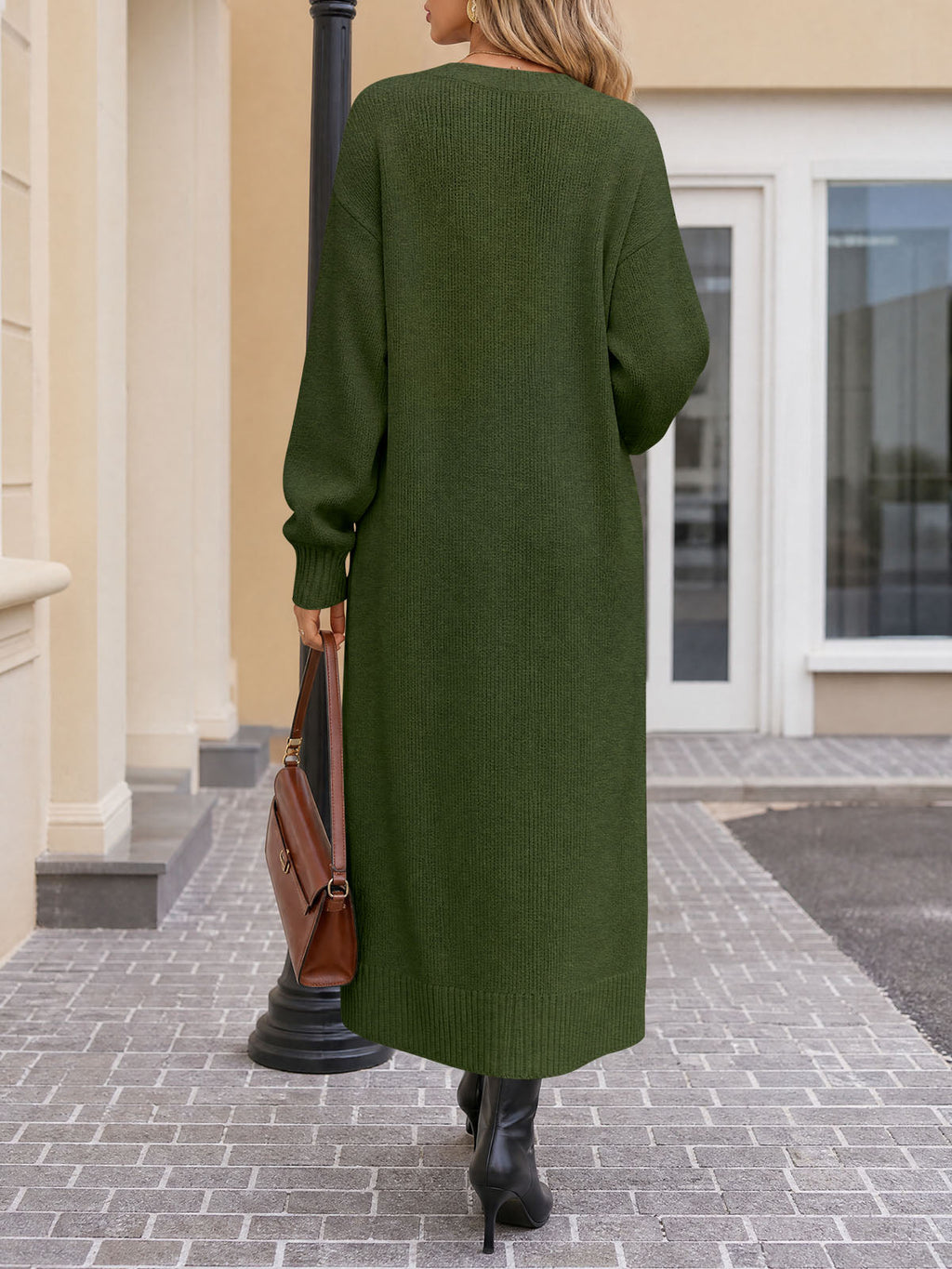usvara Women Long Sleeve Maxi Sweater Dress