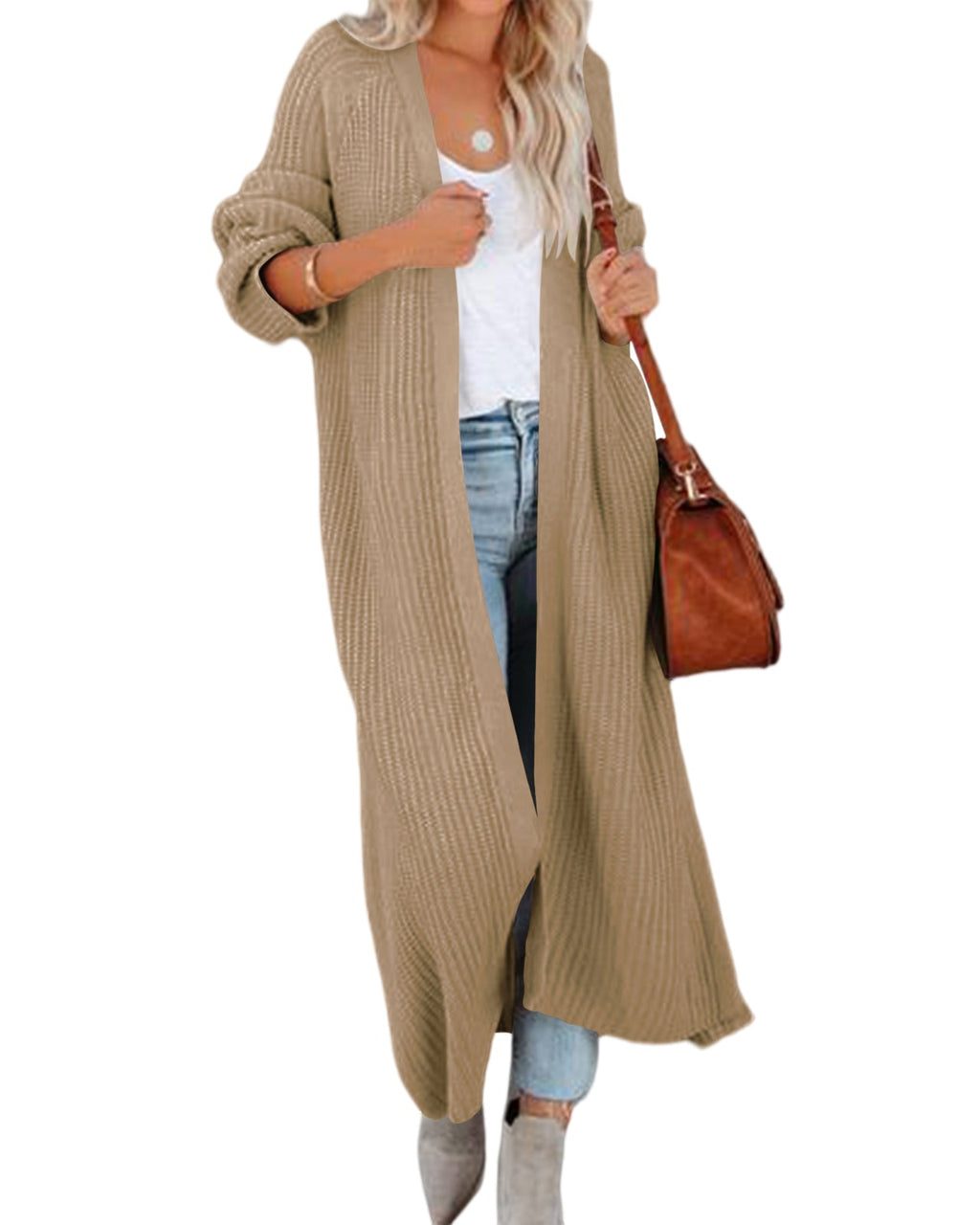 usvara Women Open Front Knit Cardigan