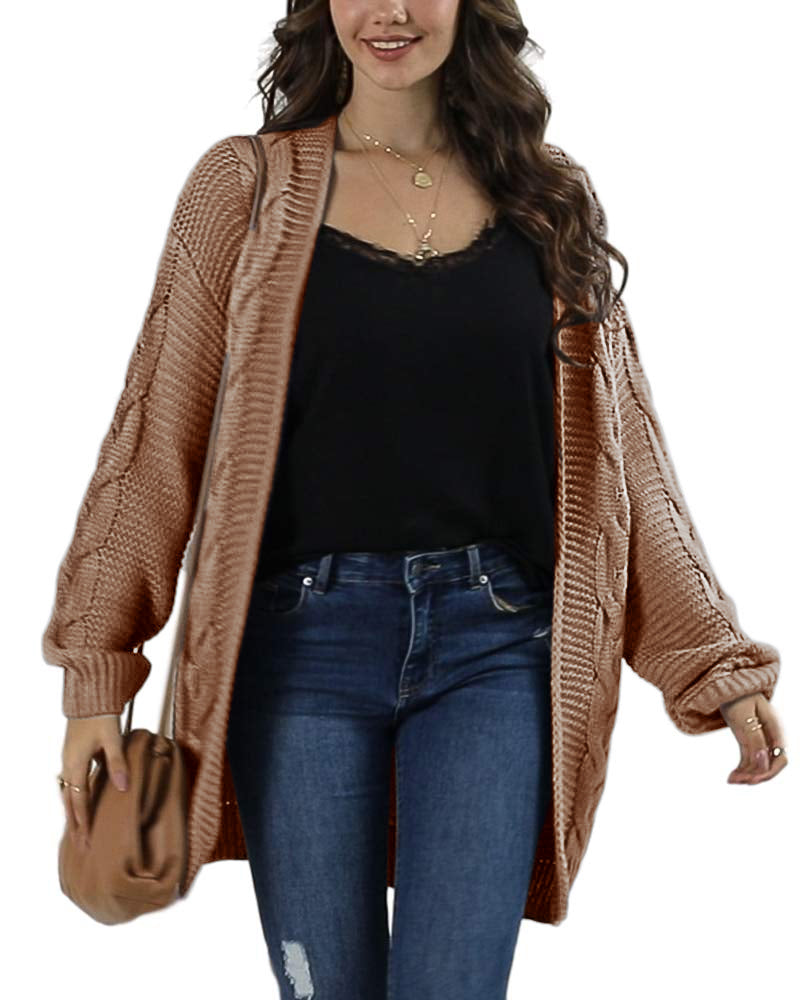 usvara Women Oversized Chunky Cable Knit Cardigan