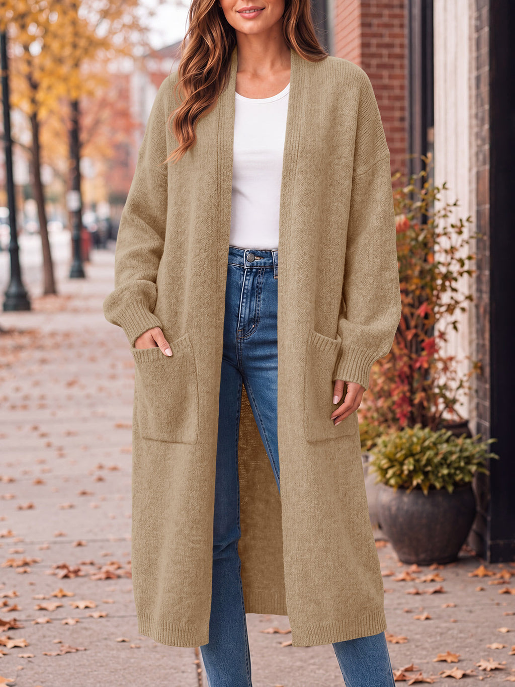 usvara Womens Oversized Open Front Cardigan