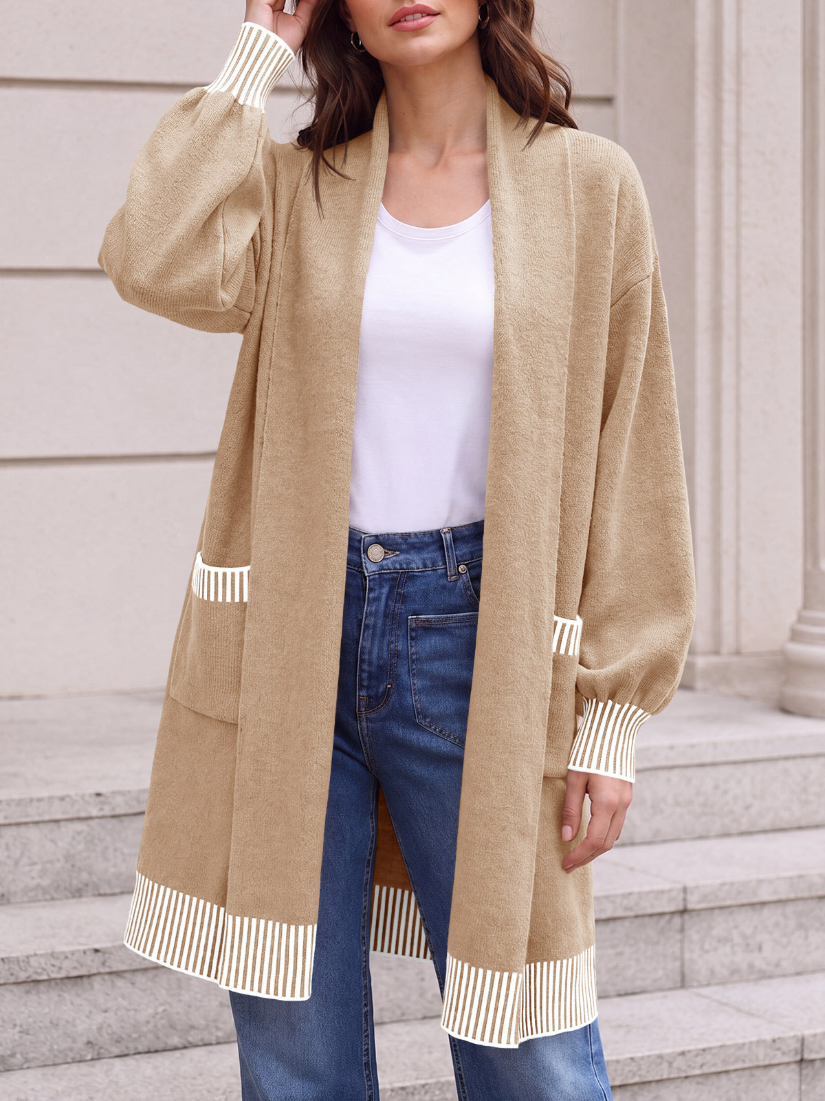 usvara Womens Fall Oversized Cardigan with Pockets