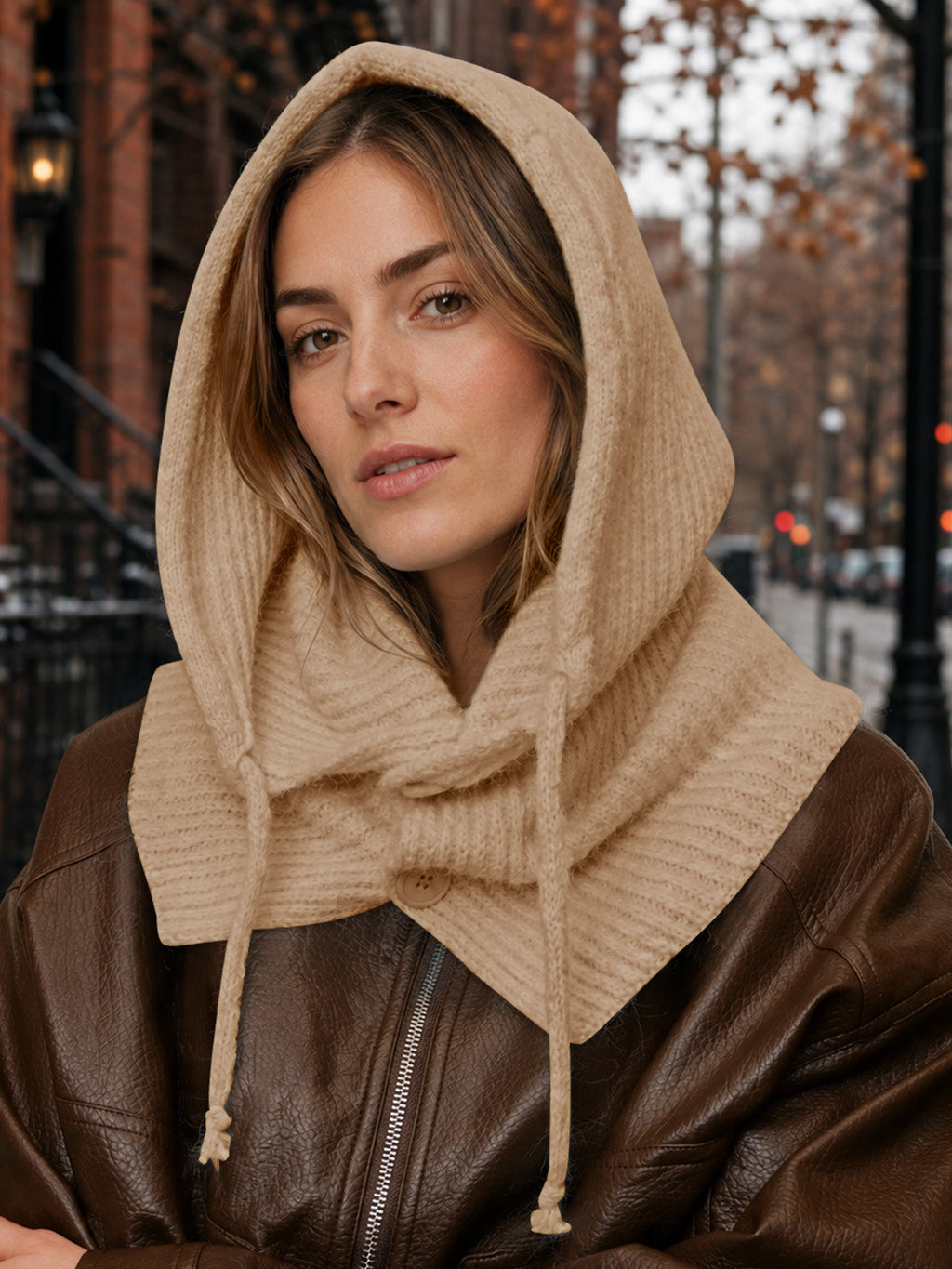 usvara Womens Balaclava Scarf Hats with Strings