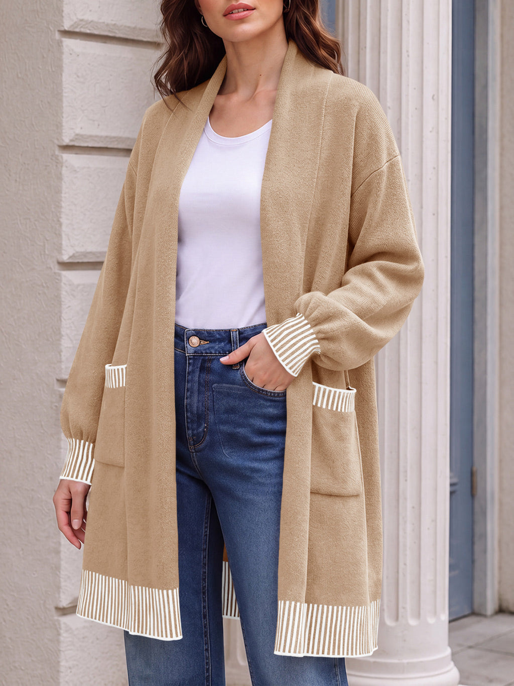 usvara Womens Fall Oversized Cardigan with Pockets