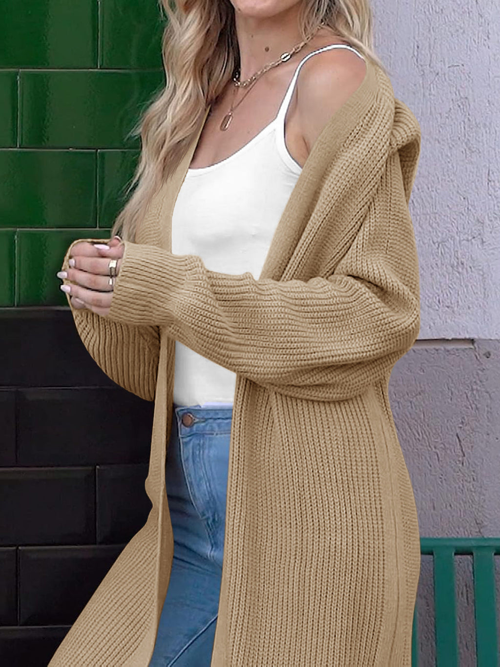 usvara Women Open Front Knit Cardigan