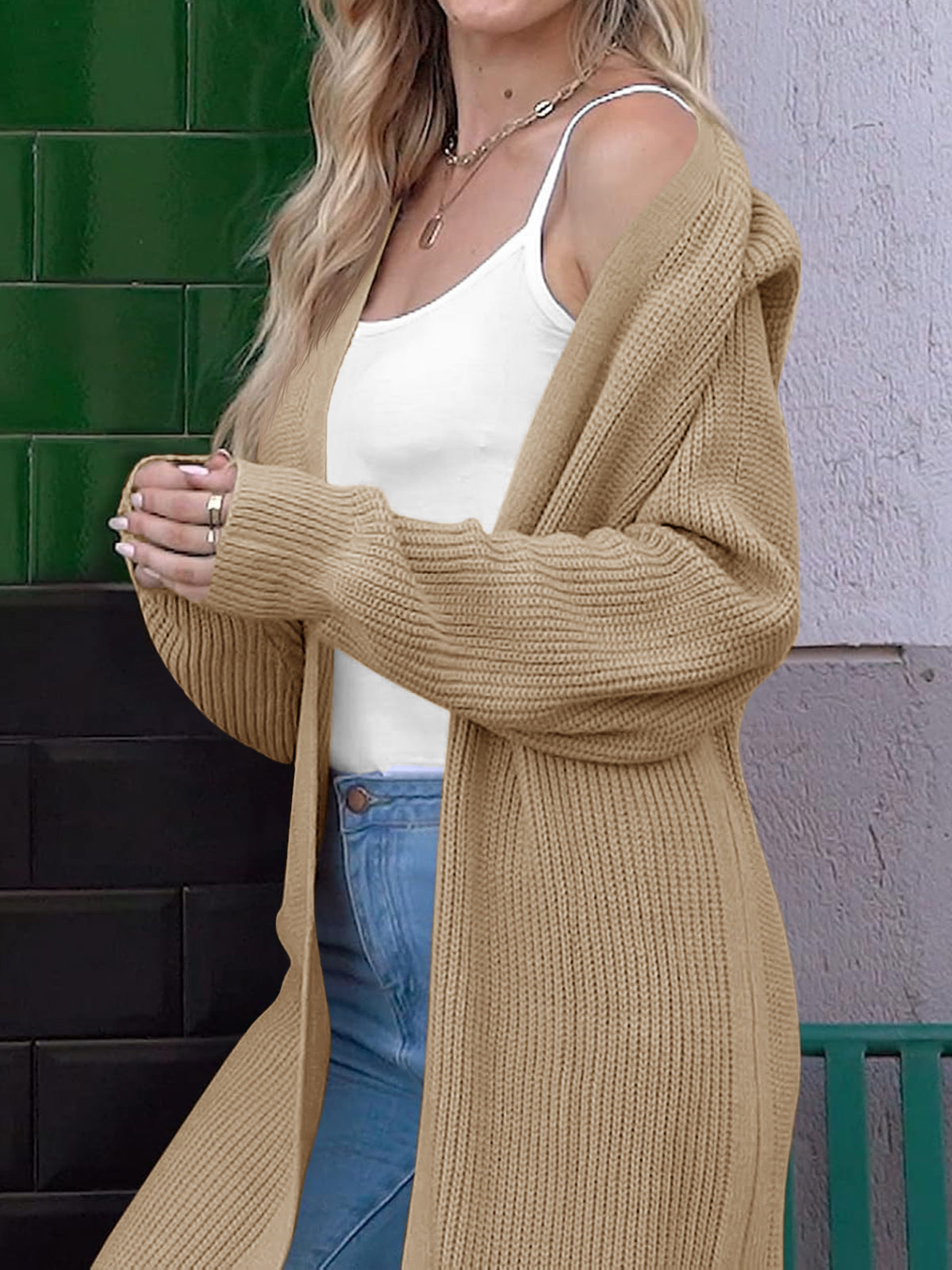 usvara Women Open Front Knit Cardigan