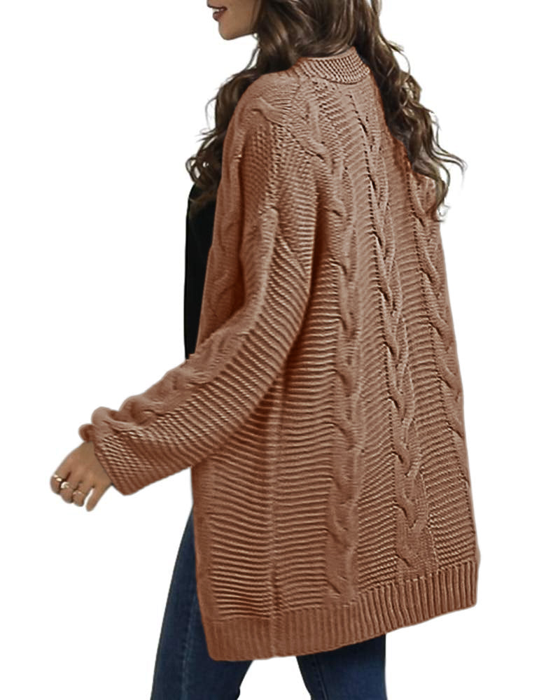 usvara Women Oversized Chunky Cable Knit Cardigan