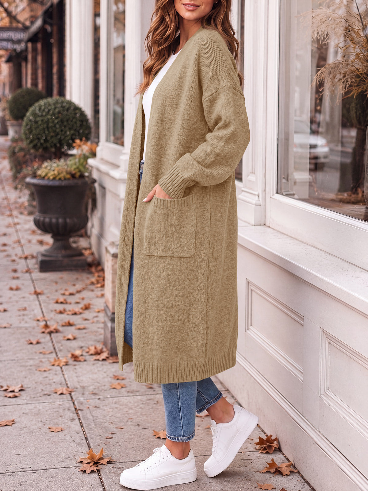 usvara Womens Oversized Open Front Cardigan