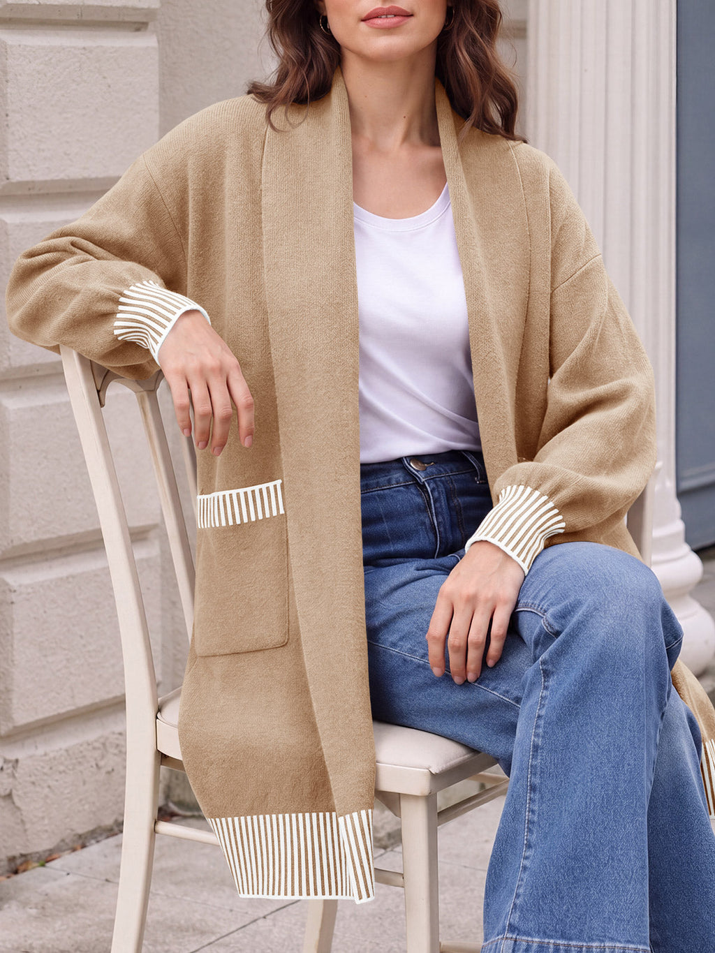 usvara Womens Fall Oversized Cardigan with Pockets