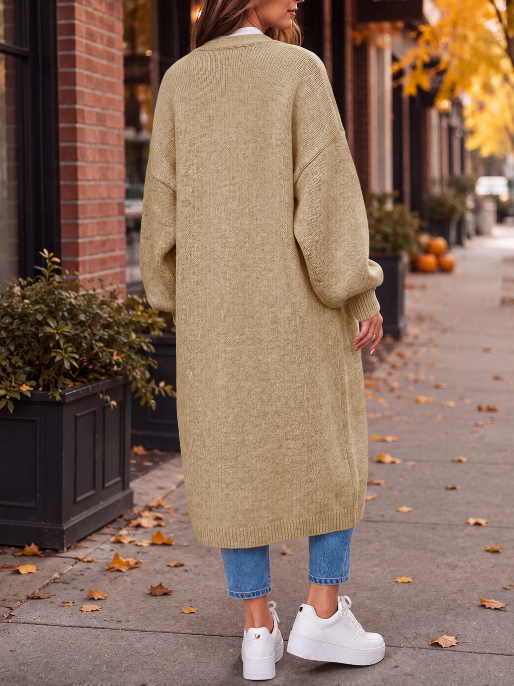 usvara Womens Oversized Open Front Cardigan