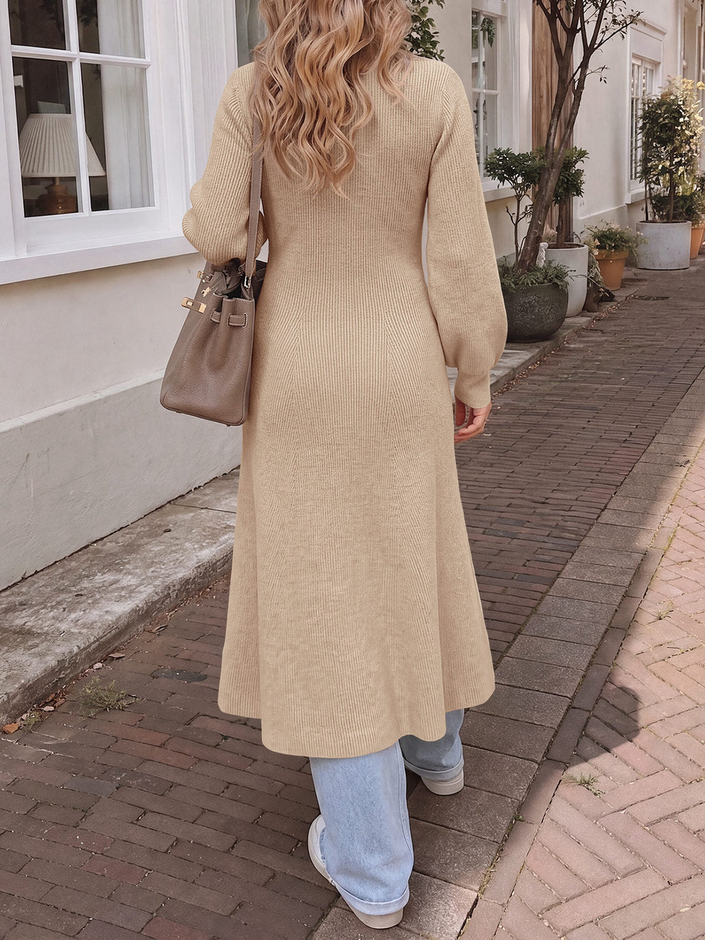 usvara Womens V Neck Sweater Dress